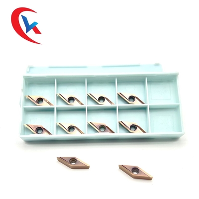 Partes movibles de acabado del carburo de tungsteno de la cuchilla VBGT 110302 R-Y Bronze Wear-Resistant Coating HRA 91,8 del CNC