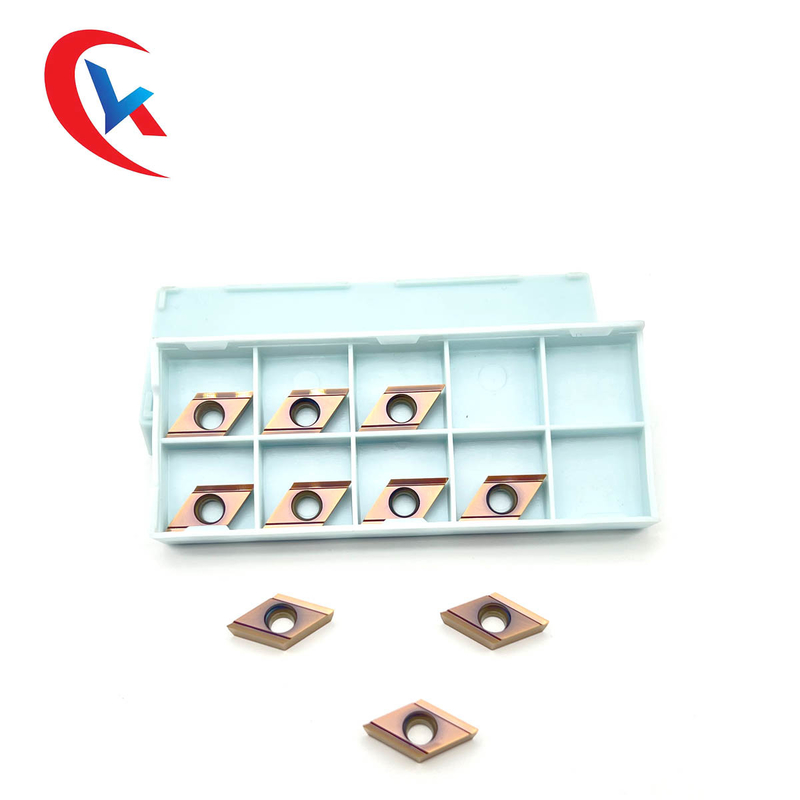 Cuchilla de acabado DCGT11T301 R-Y Bronze del torno del CNC que cubre los partes movibles del carburo de tungsteno de HRA 91,8